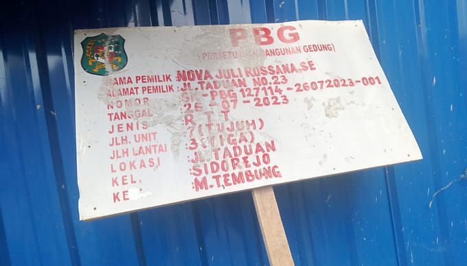 Dituding Tidak sesuai Izin, Pembangunan gedung bertingkat di Medan Tembung Menuai Kritik.