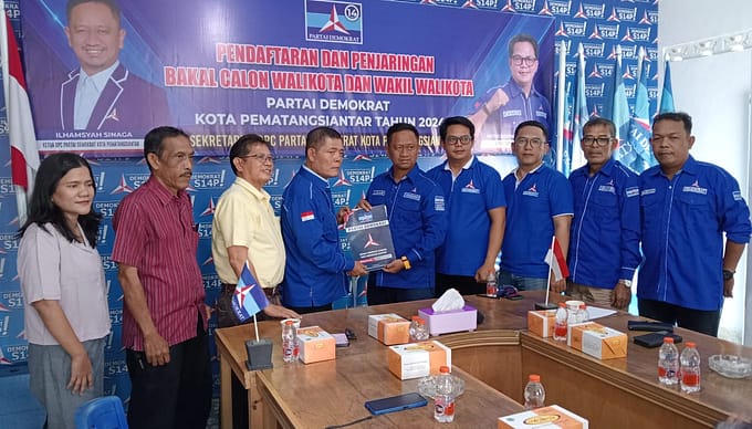 Ketua DPC Demokrat Siantar Sambut Hangat Pardomuan Nauli Simanjuntak, SH Kembalikan Berkas Pendaftaran Bakal Calon Walikota Siantar
