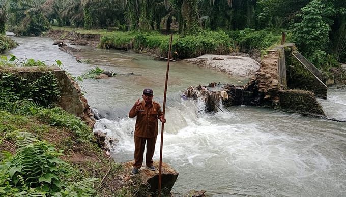 Tembok Irigasi di Mekar Bahalat Tumbang, Sekitar 300 hektar Sawah Terancam Kekeringan